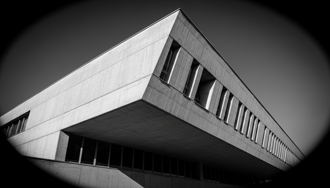 Dramatic architectural structure conveying momentum