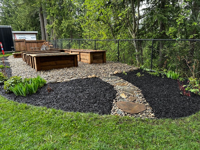 Raised Beds & Stone Pathway