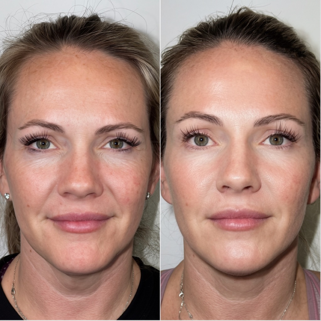 XERF before and after — fine lines around eyes