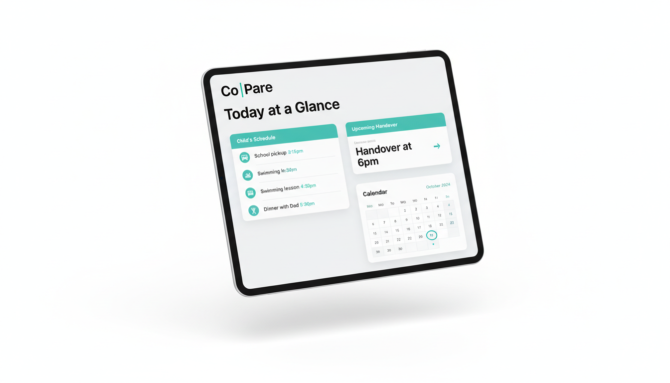Co|Pare dashboard showing today's schedule at a glance