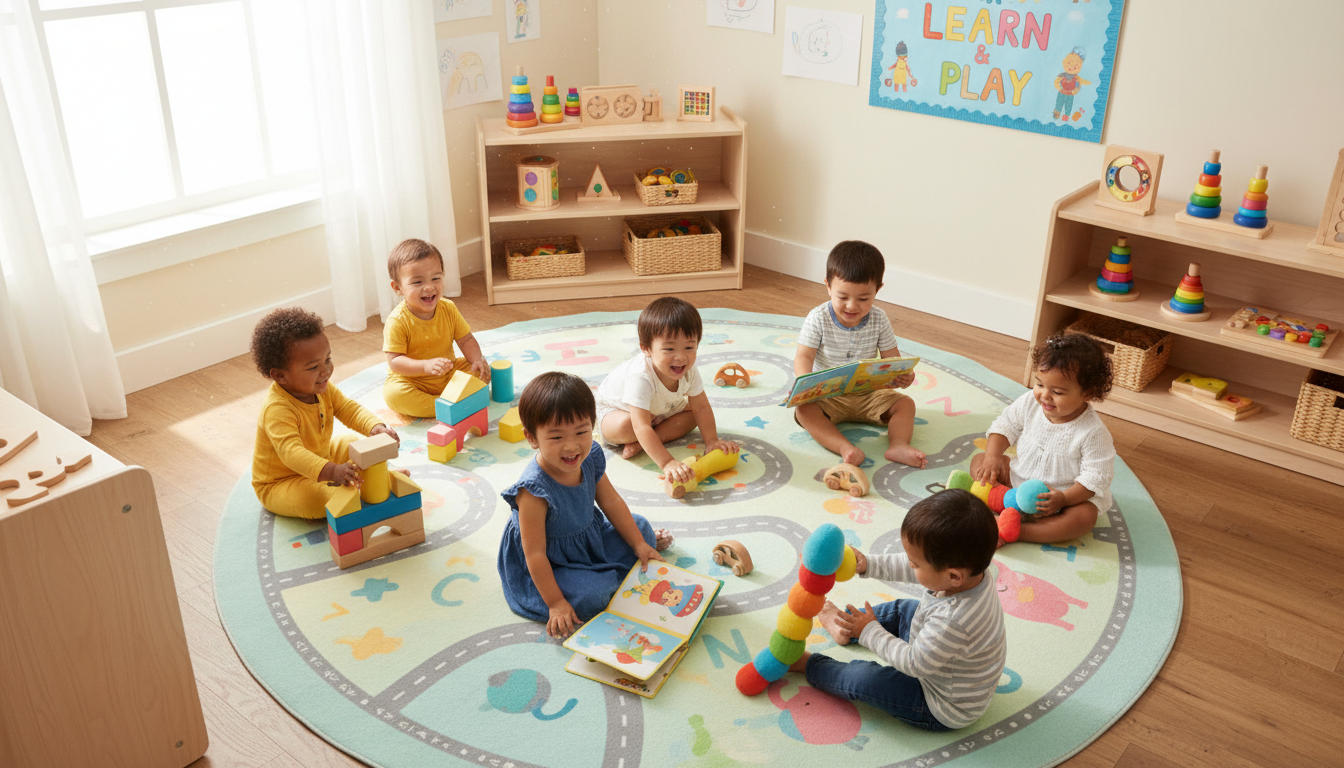 Children learning and developing in early childhood setting
