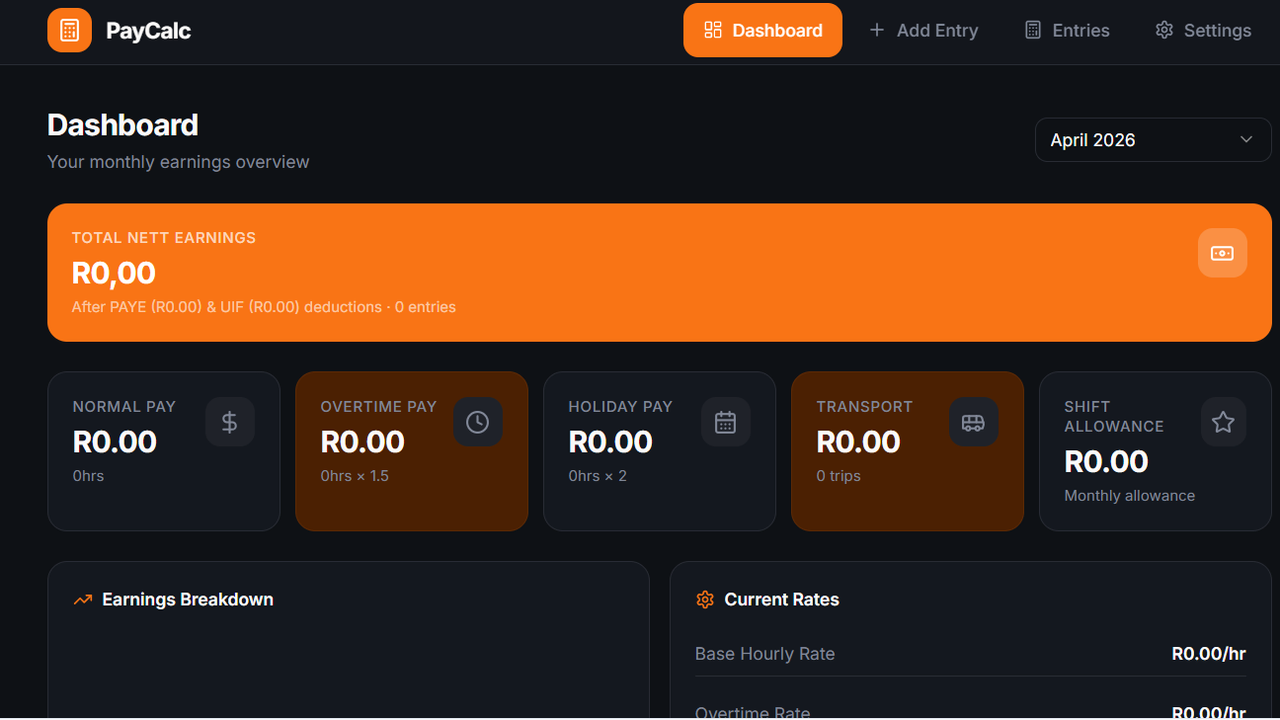 PayCalc template preview