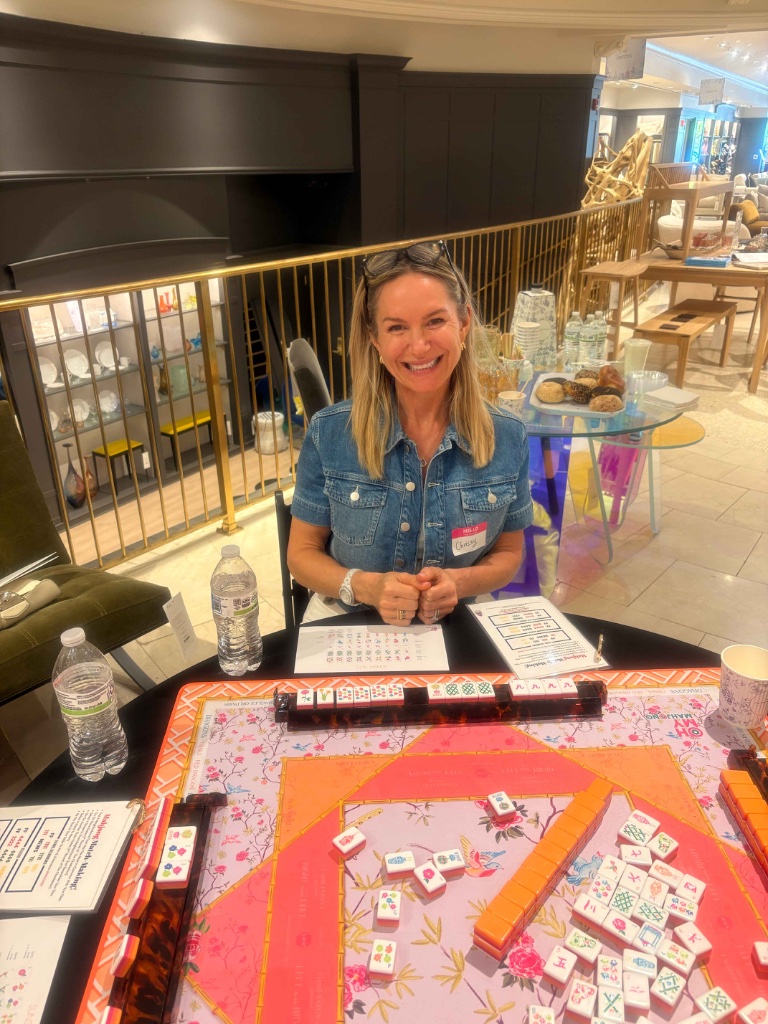 Player at mahjong table