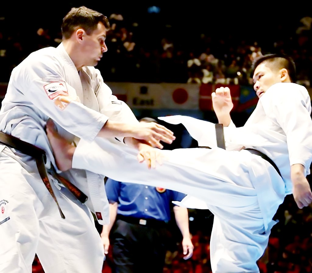 Karate training in traditional dojo