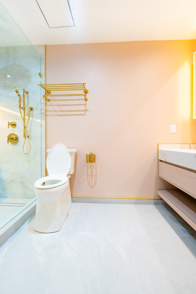 Peach & Marble Bathroom