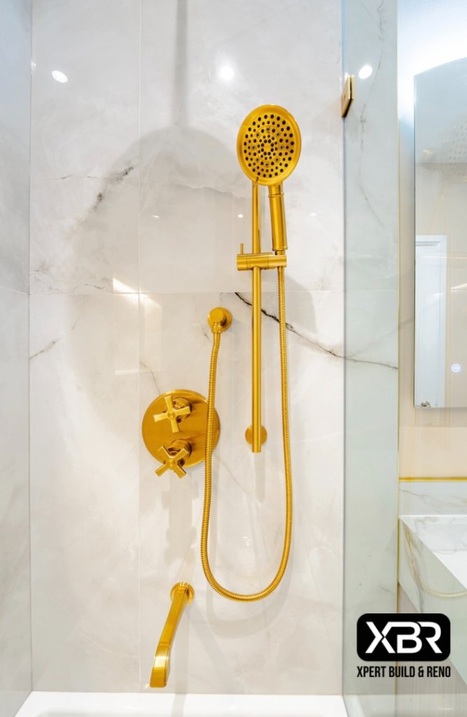 Gold Round Mirror Vanity