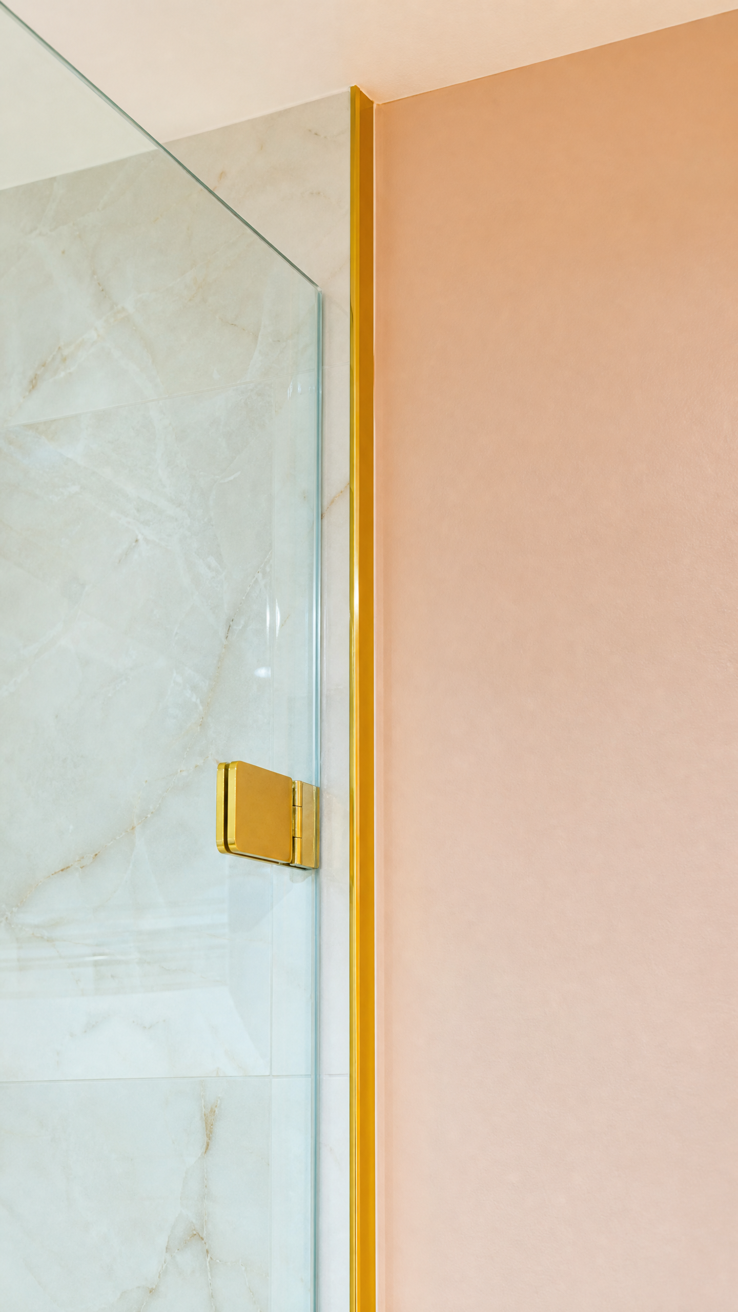 Glass Shower & Gold Trim Detail