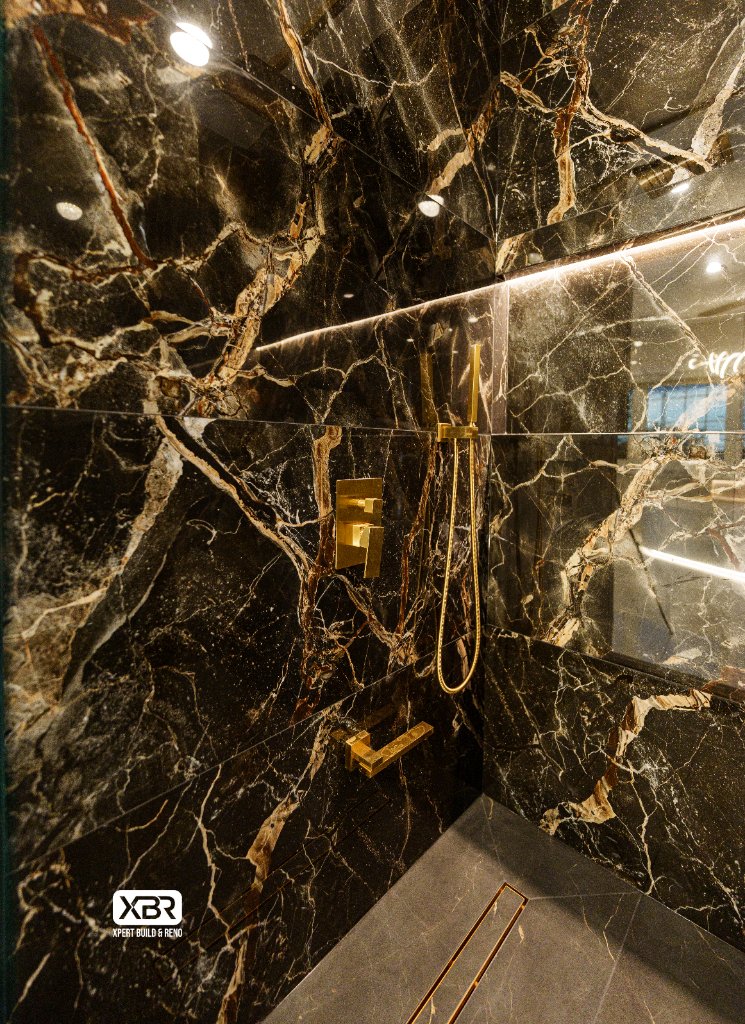 Black Marble Shower