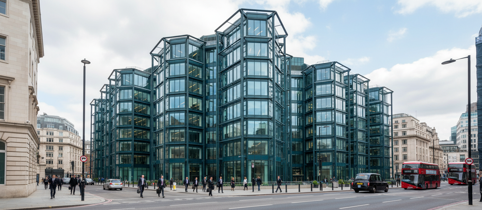 Modern corporate buildings in London