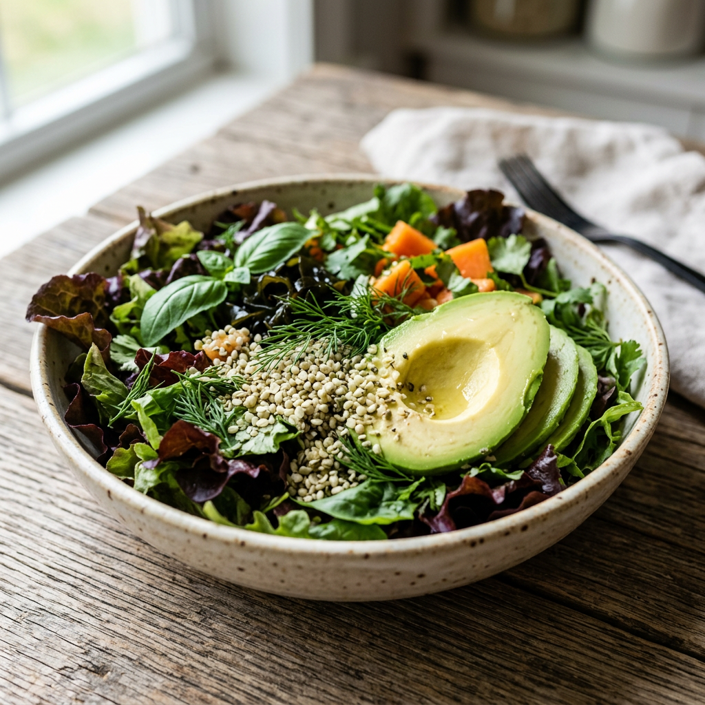 Delicious Salt-Free Herb Green Salad