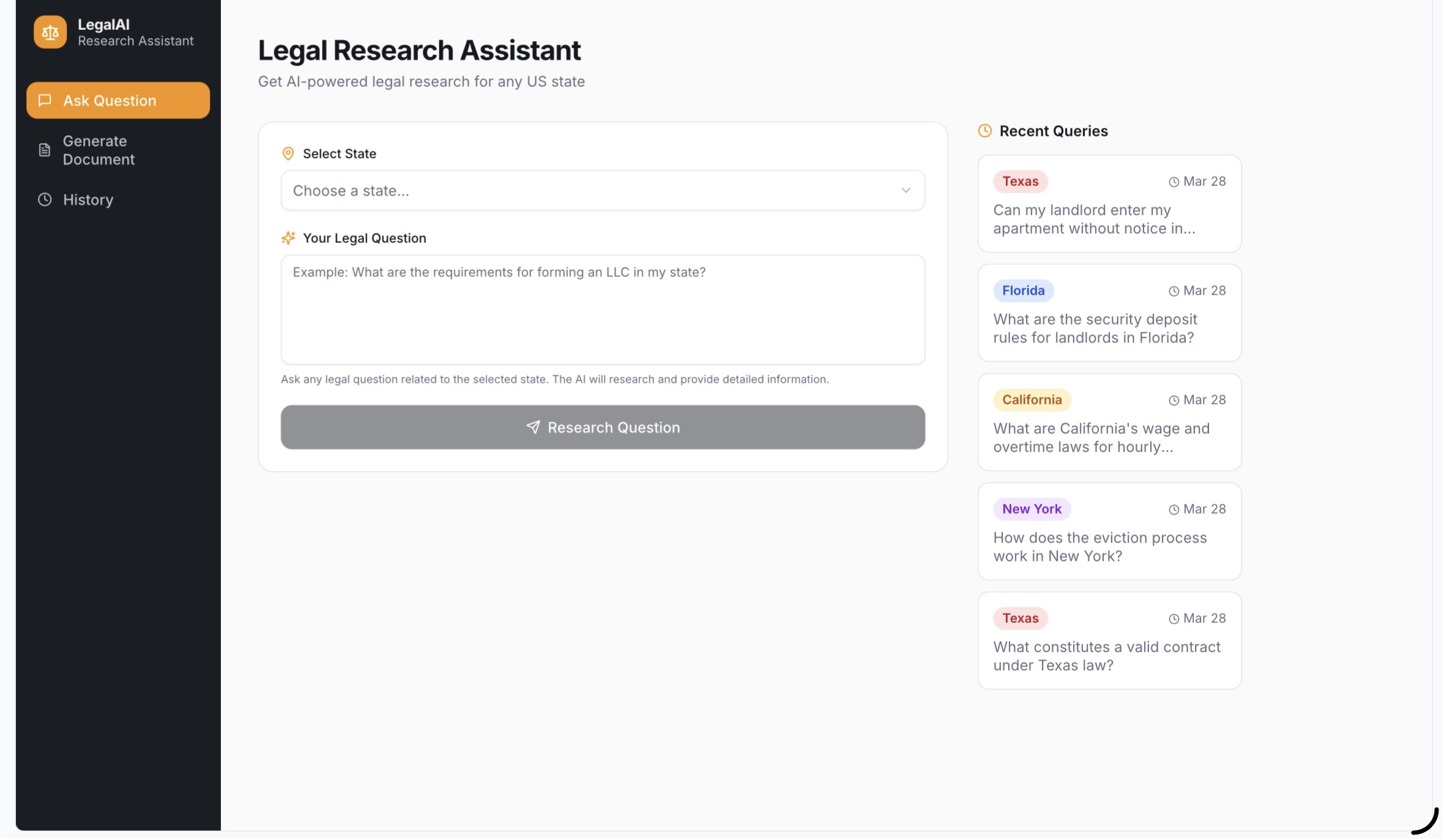 AI Legal Assist template preview