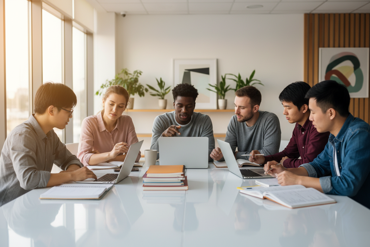 Students learning together