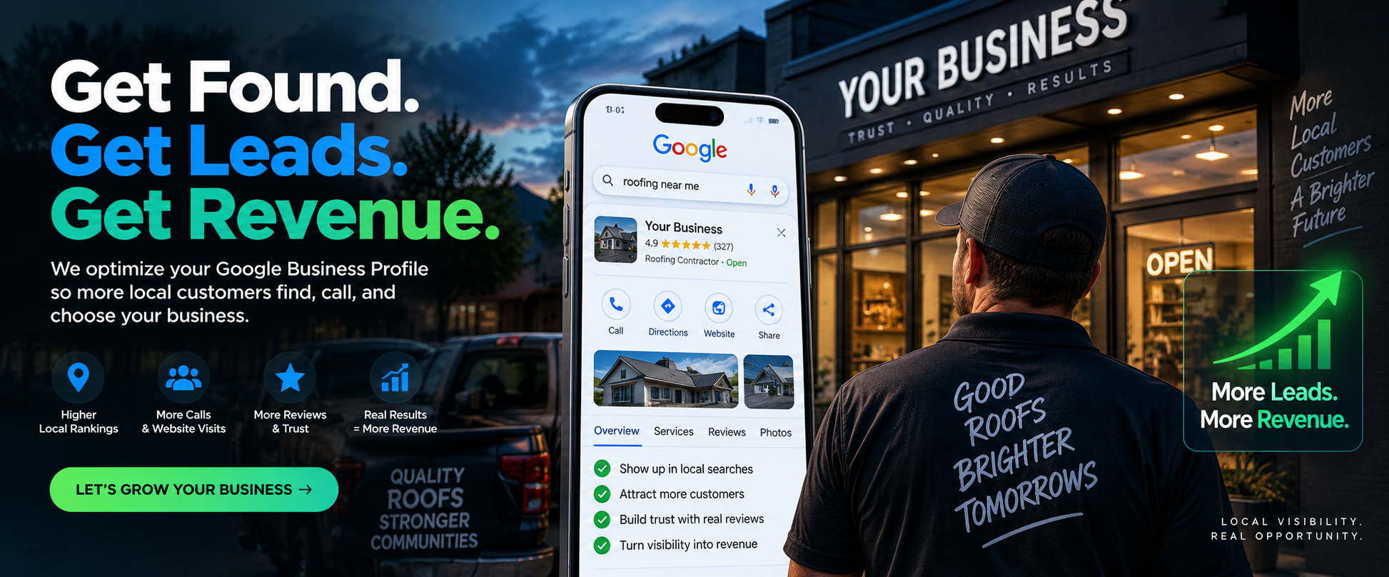 Get Found. Get Leads. Get Revenue. — Google Business Profile optimization by Warehouse 13 Media