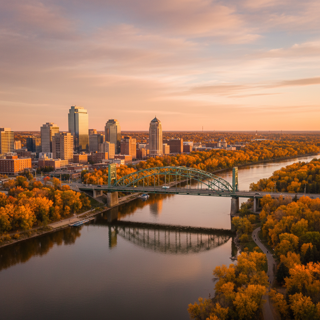 Digital marketing services for Saskatoon businesses — South Saskatchewan River with Broadway Bridge and autumn skyline