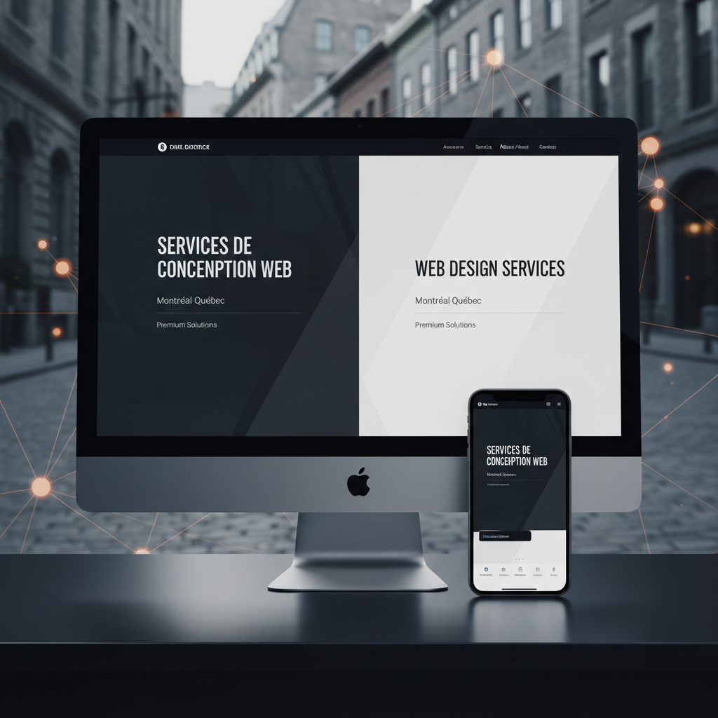 Modern website design services in Montreal showing responsive layout, local business branding, and SEO-ready structure