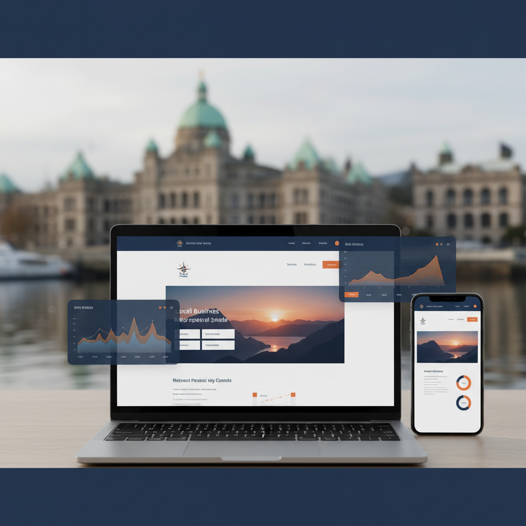Modern website design services in Victoria showing responsive layout, local business branding, and SEO-ready structure