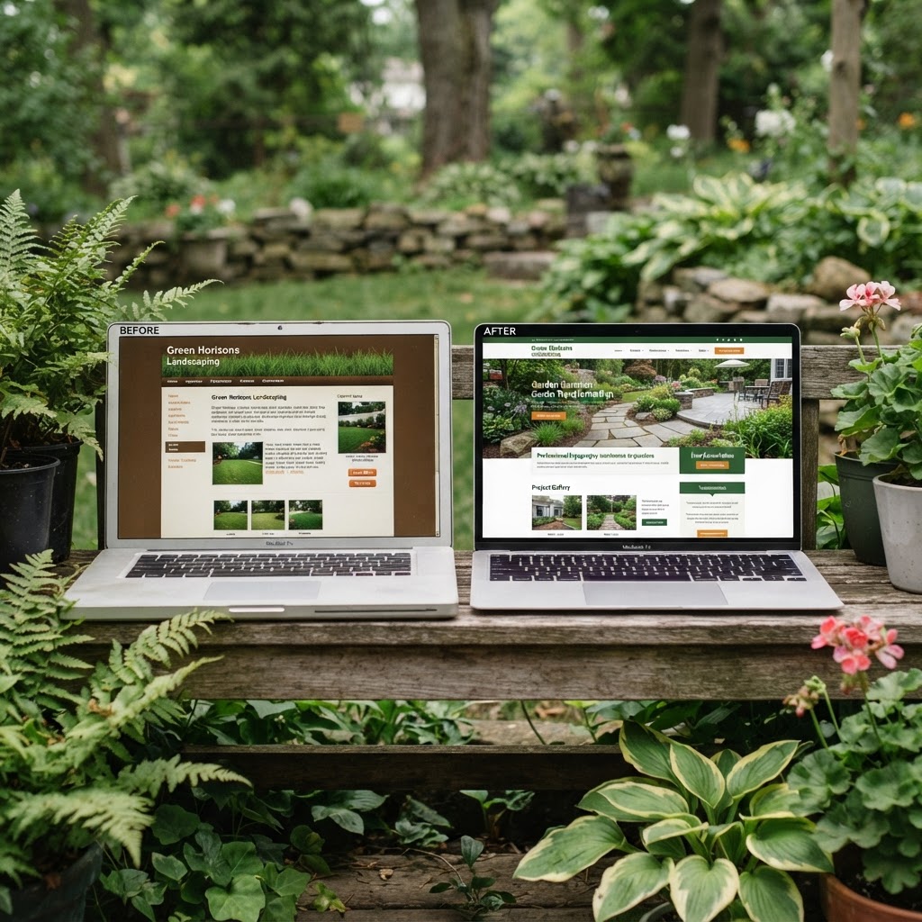 chilliwack-web-design-before-after.webp Before and after example of a professionally designed landscaping company website in Chilliwack