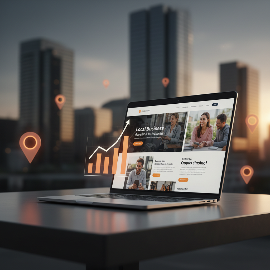 Calgary Website Design Services Modern website design services in Calgary showing responsive layout, local business branding, and SEO-ready structure