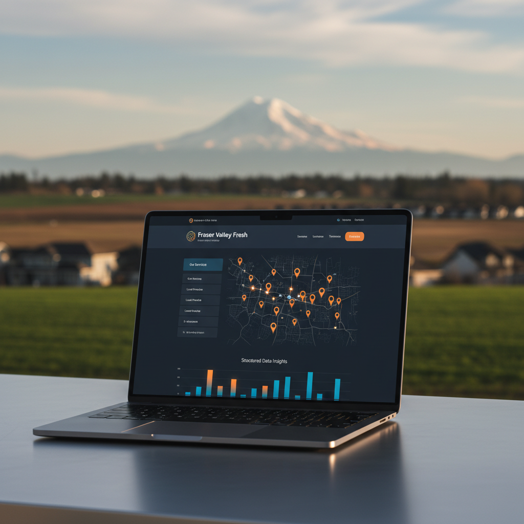 Modern website design services in Abbotsford showing responsive layout, local business branding, and SEO-ready structure