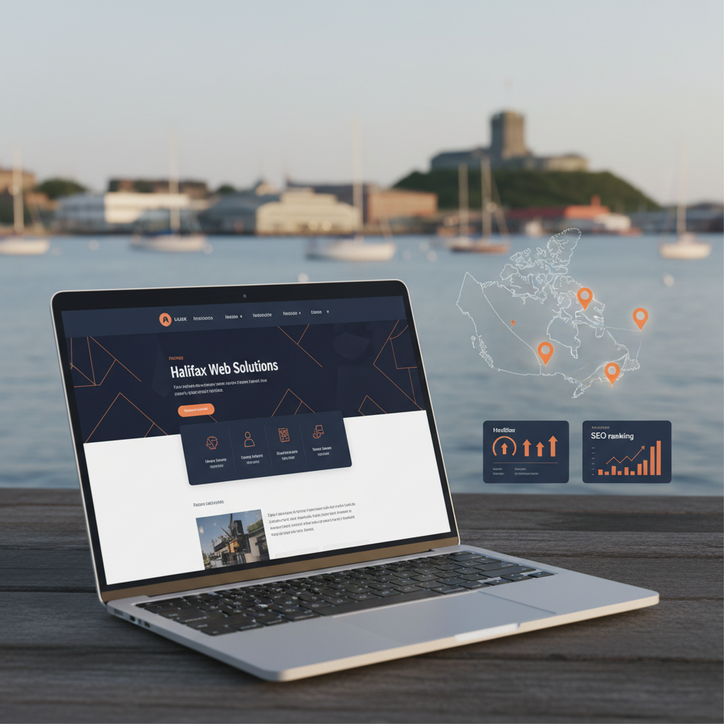 Modern website design services in Halifax showing responsive layout, local business branding, and SEO-ready structure
