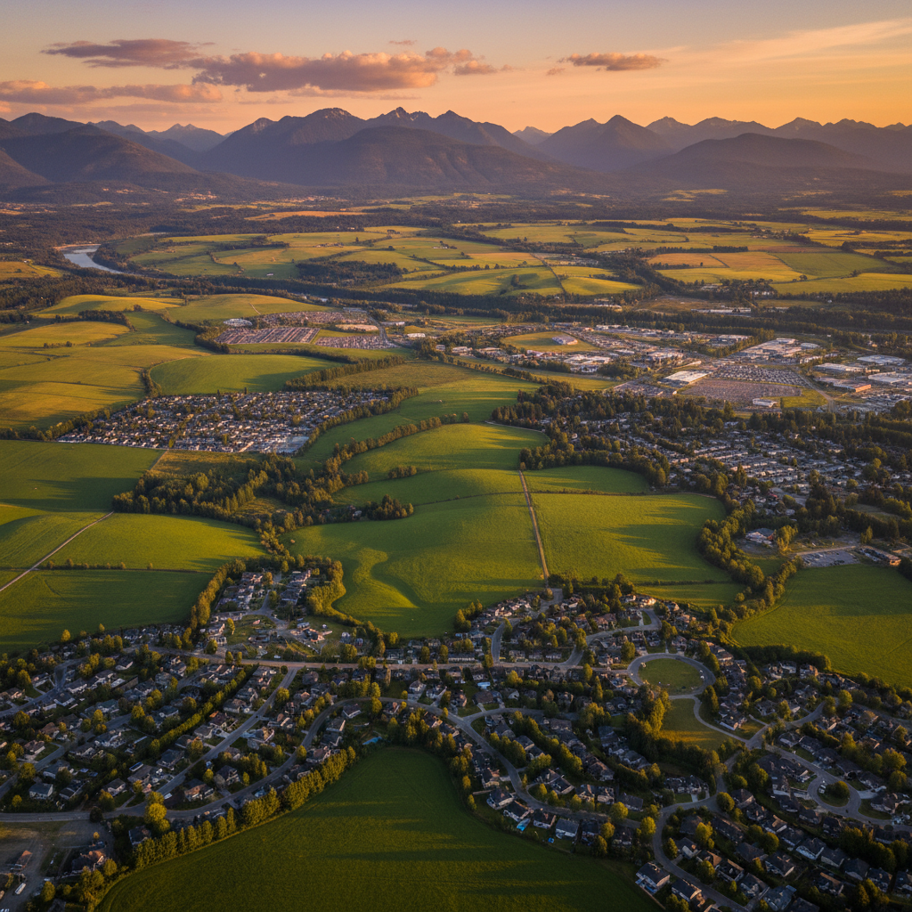 seo-langley-bc-willoughby-township-growth-local-seo.webp SEO Langley BC Willoughby Township development with new residential towers and the South Fraser hills in the background — representing one of BC's fastest-growing communities where expanding population creates constant new local search demand
