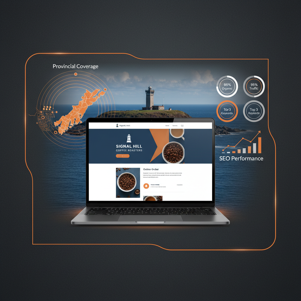 Modern website design services in St. John's showing responsive layout, local business branding, and SEO-ready structure