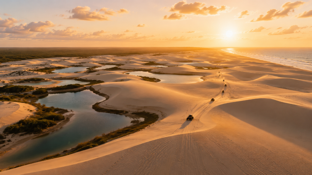 Lençóis Maranhenses ao pôr do sol