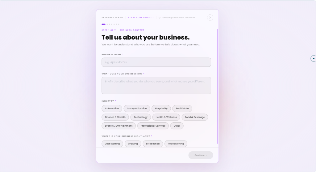 Guided project discovery — step 1: Business Context