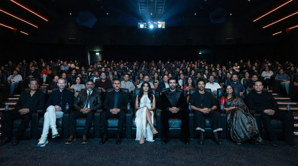 Cast & crew in the Vue cinema screening room