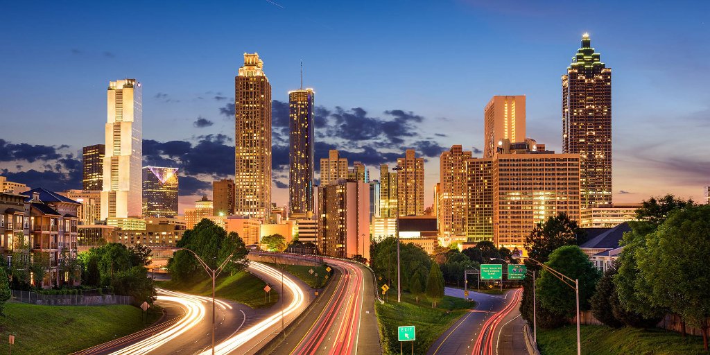 Atlanta Georgia skyline at night