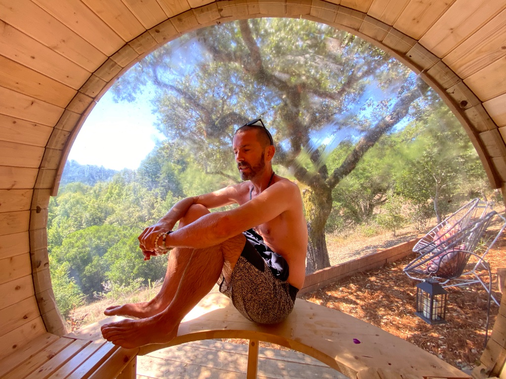 Craig in the sauna — Rainbow Ridge