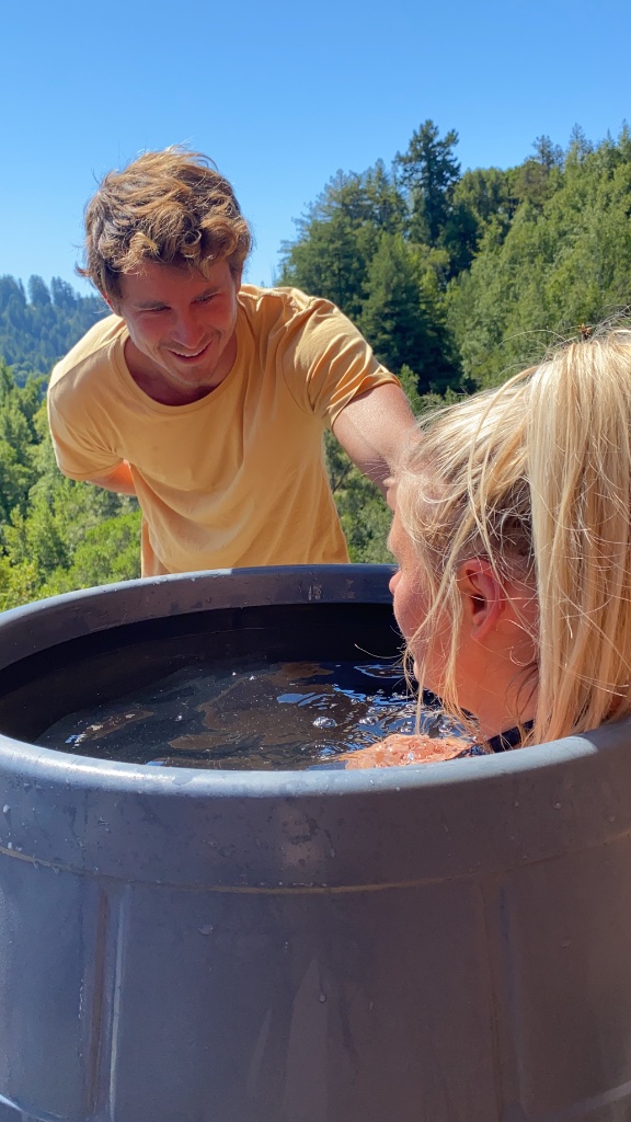 Cold plunge — Rainbow Ridge Retreat