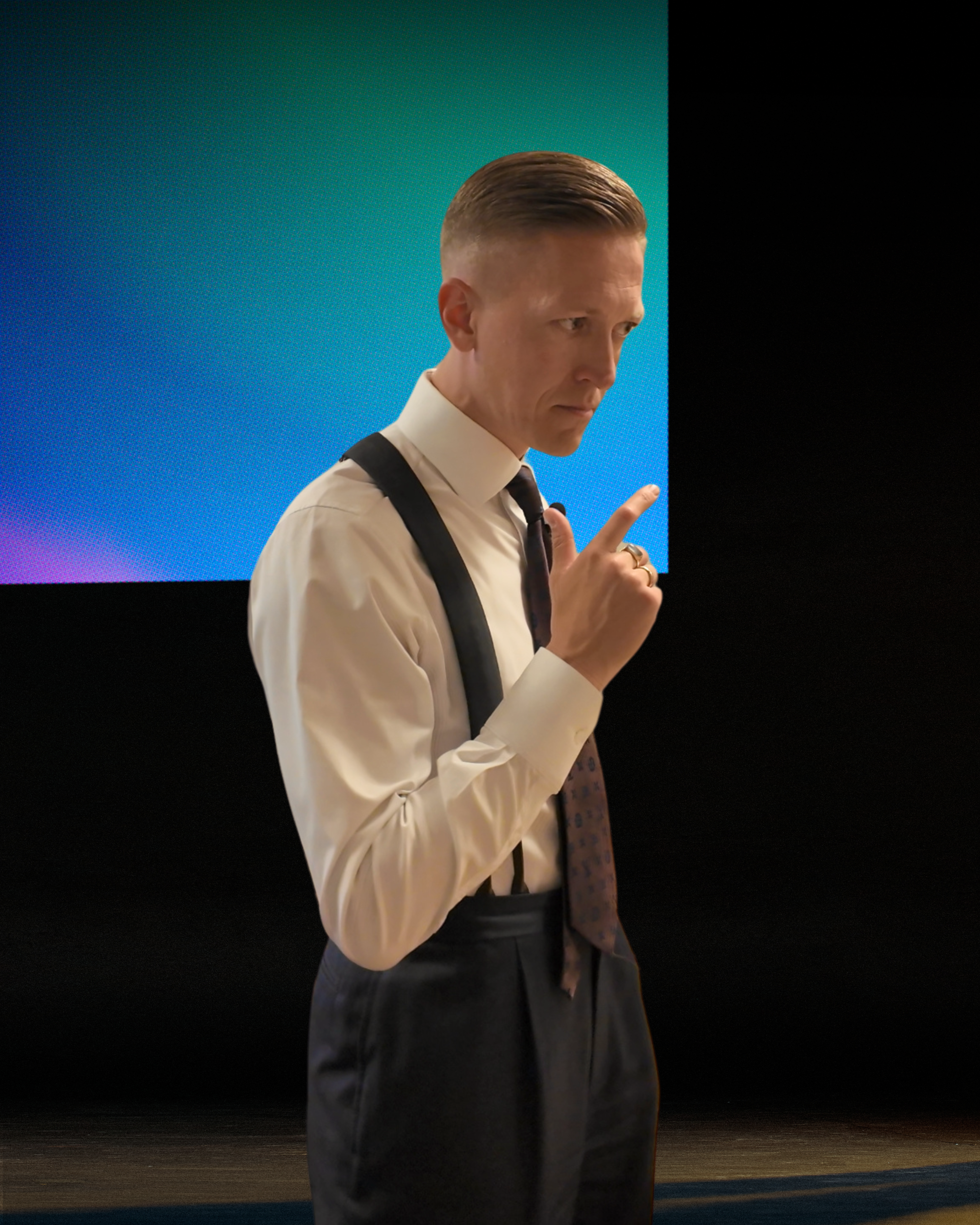 Janick Løwe på scenen