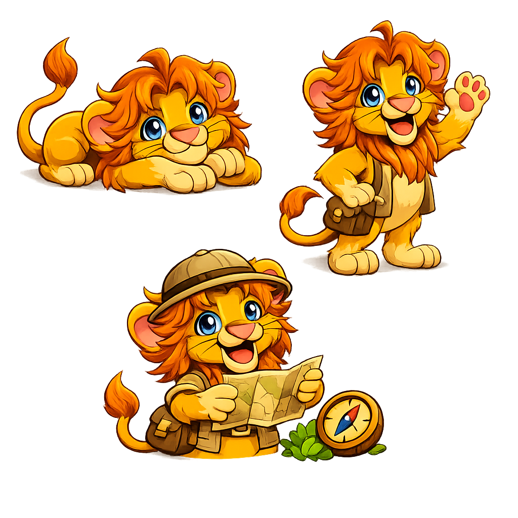 Löwen Charaktere Illustration