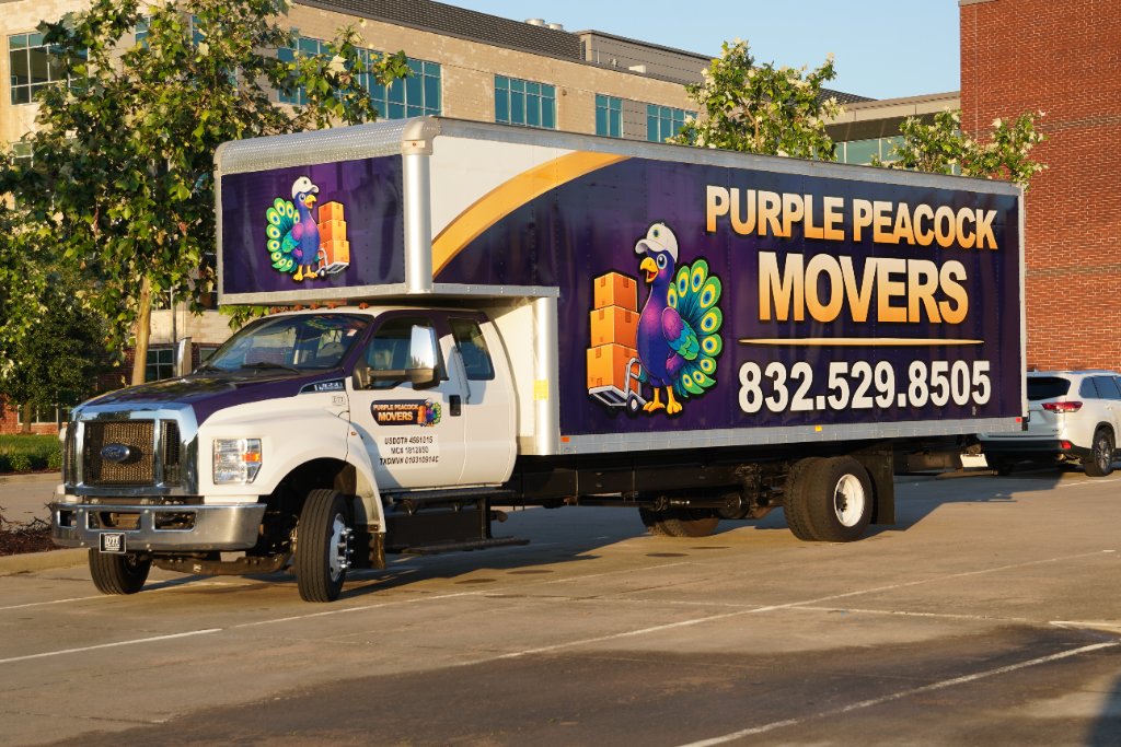 Purple Peacock Movers Truck