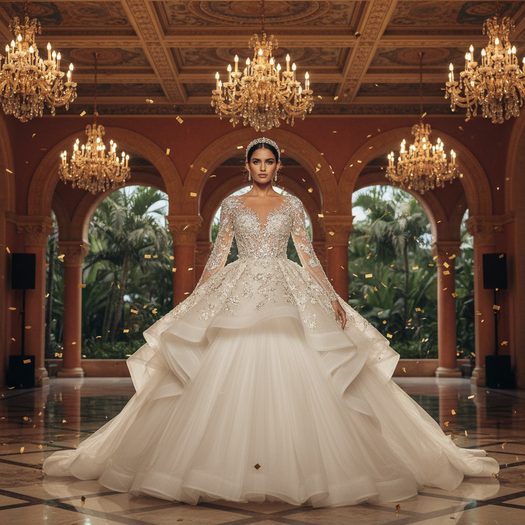 Latin bridal collection display