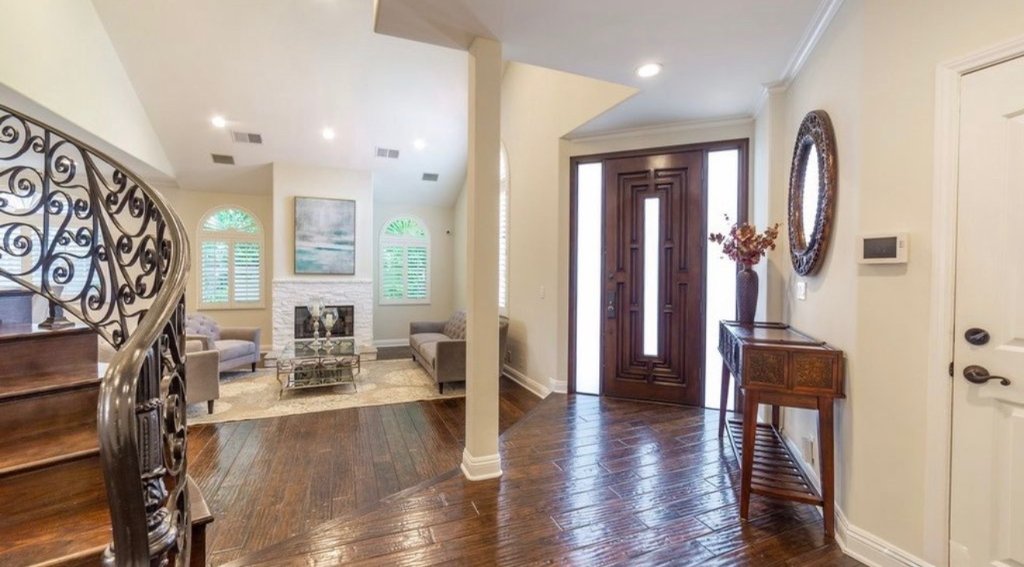 Living room with fireplace