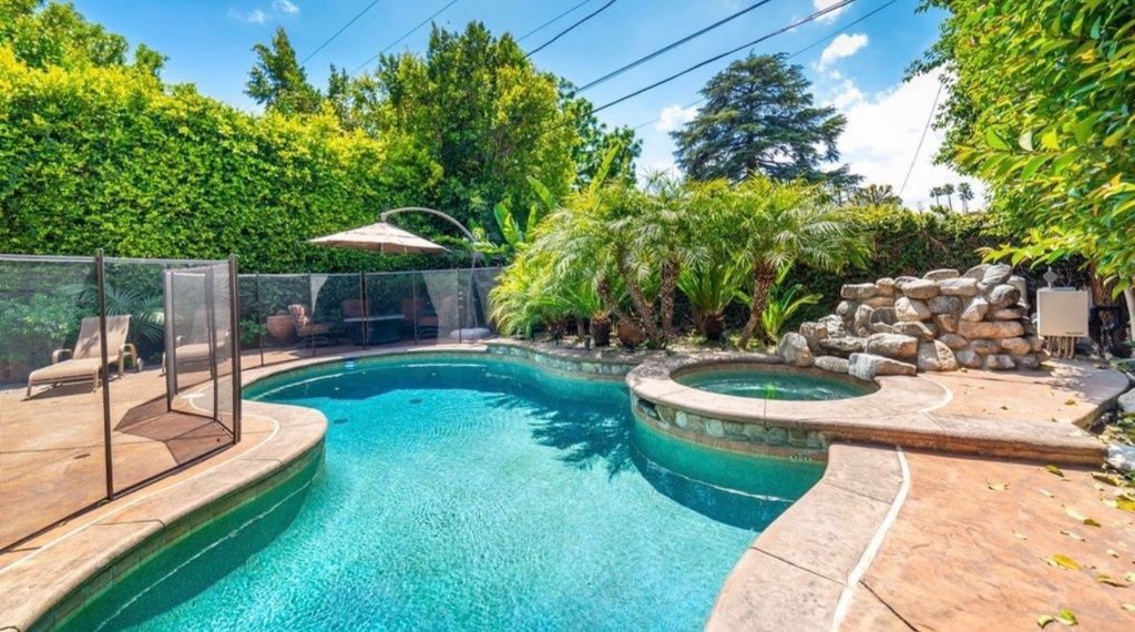 Pool and backyard
