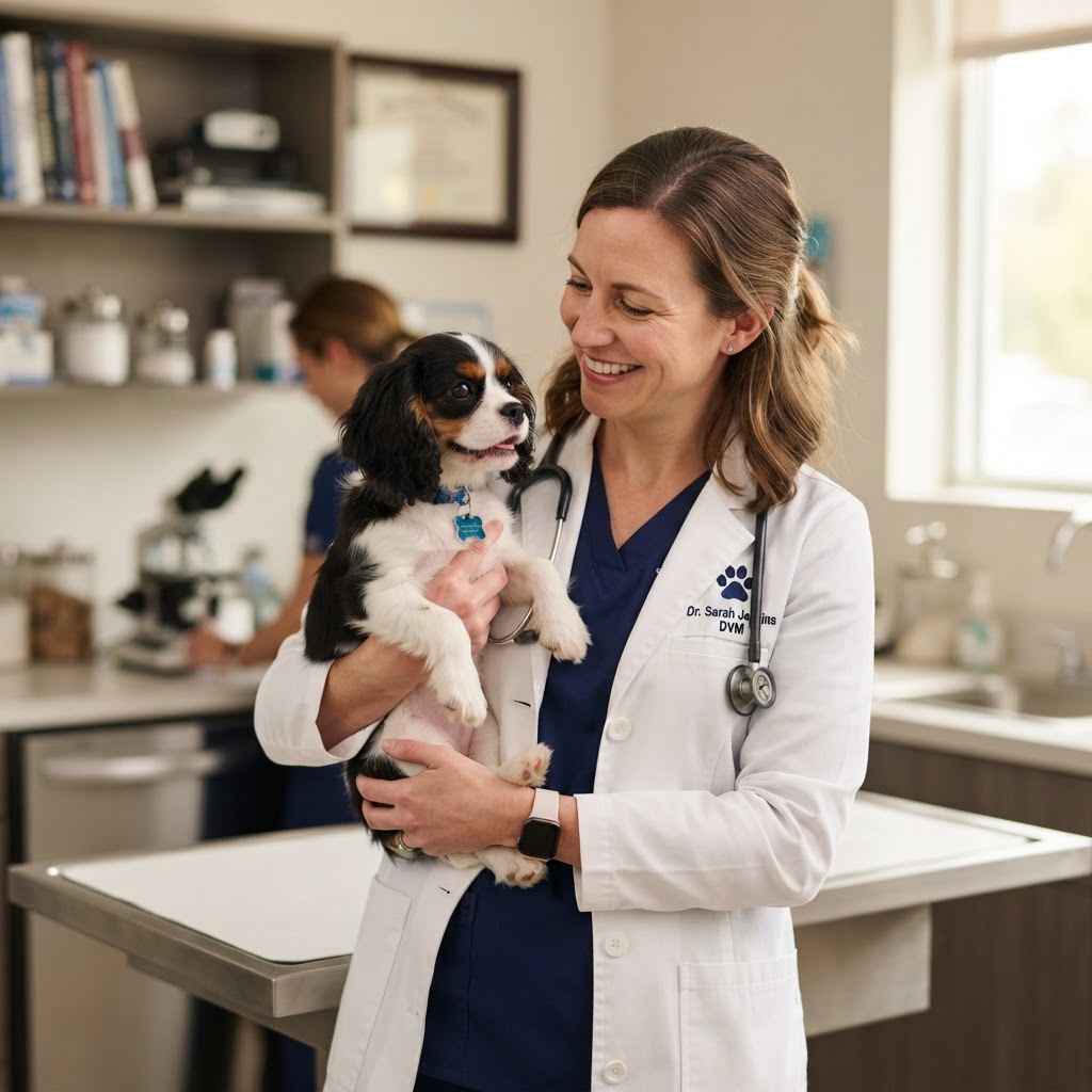 Clínica veterinaria moderna con IA