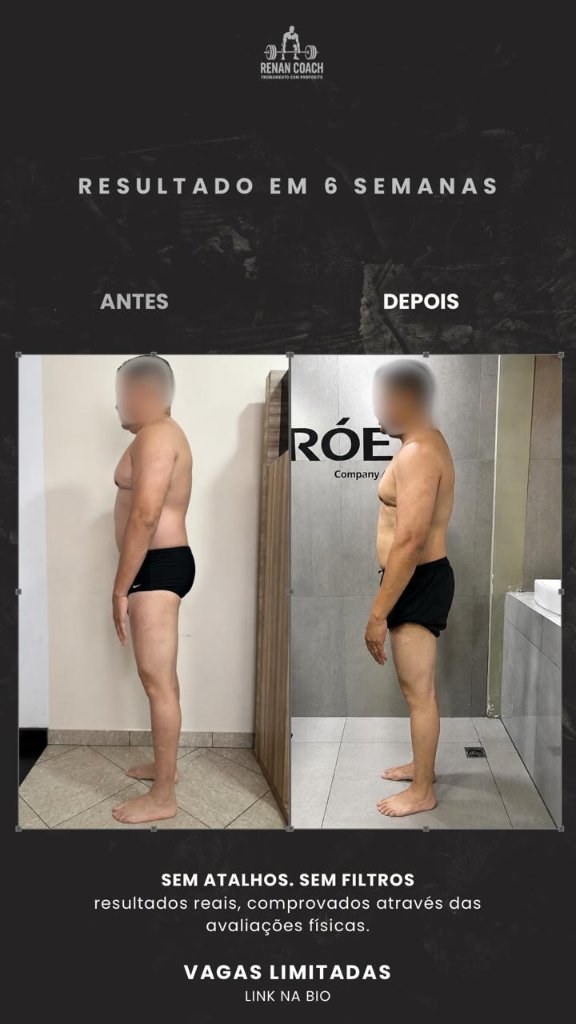 Resultado masculino — aluno-04 — perfil-esquerdo — antes e depois