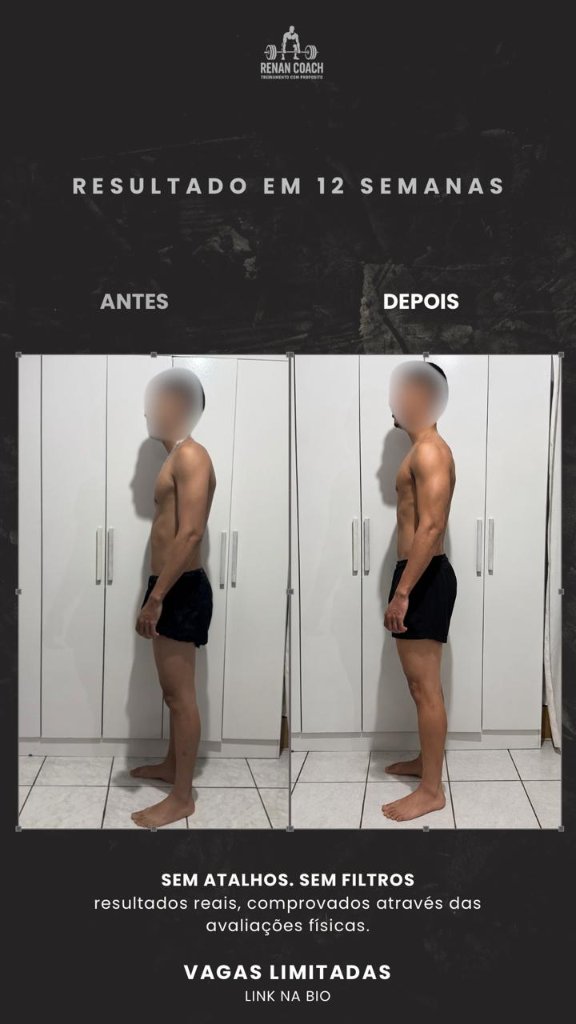 Resultado masculino — aluno-02 — perfil-esquerdo — antes e depois