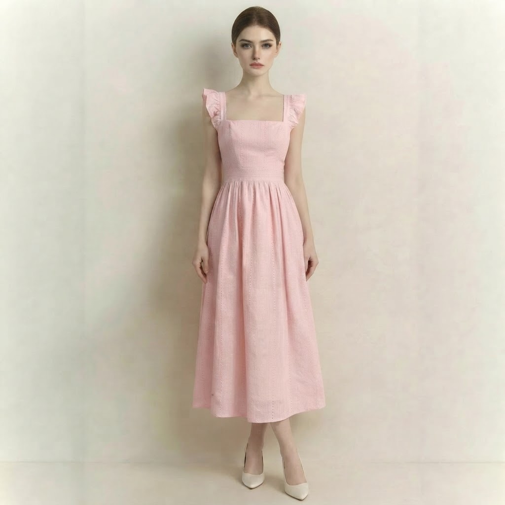 Seaside Elegance Ruched Midi Dress