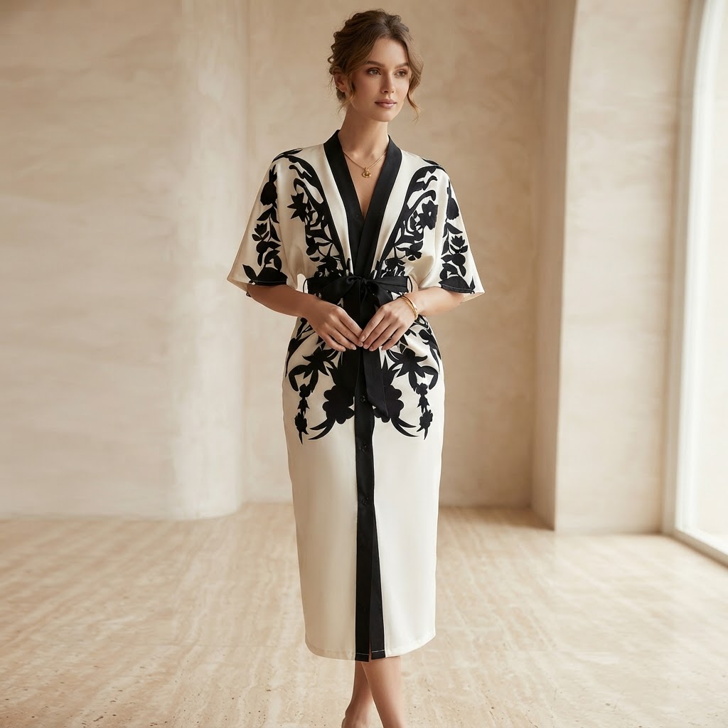 Chic Tied Button Front Midi Dress