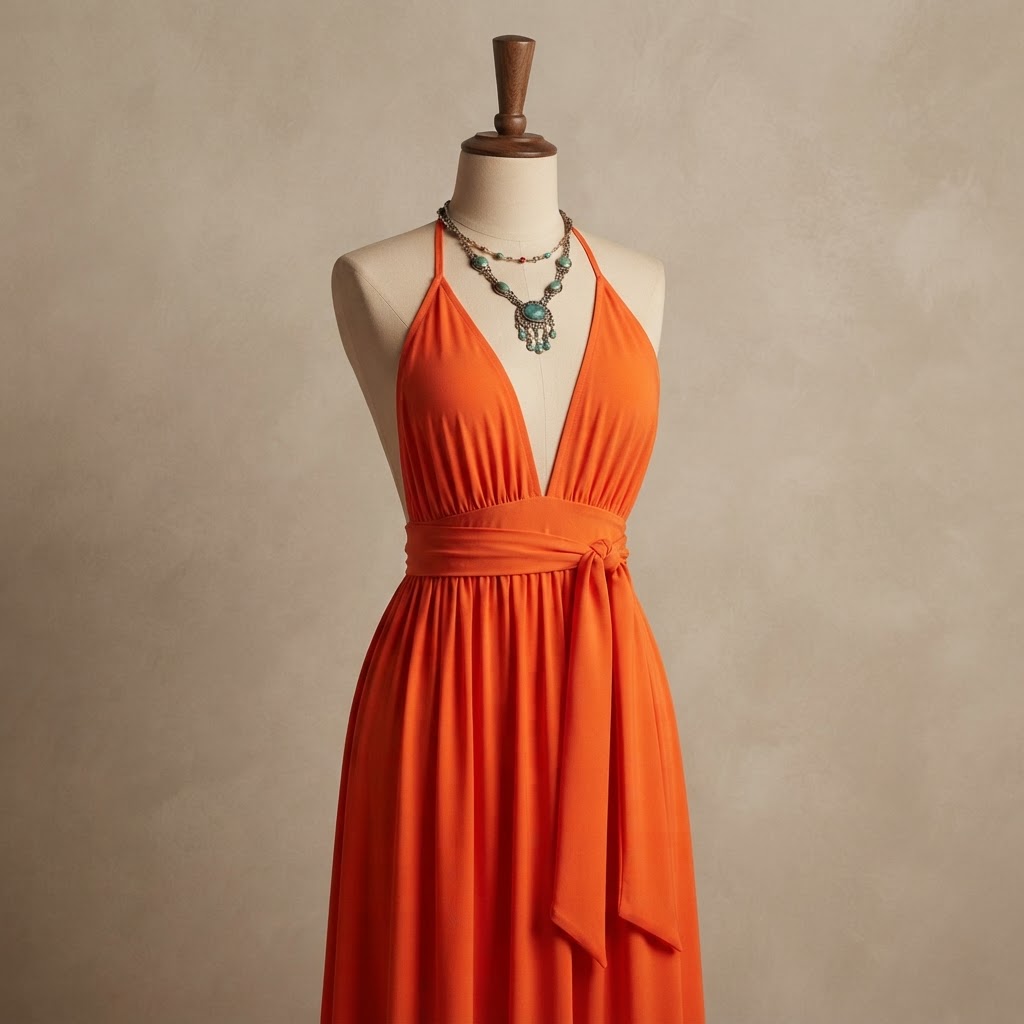 Elegant Halter Neck Tiered Dress