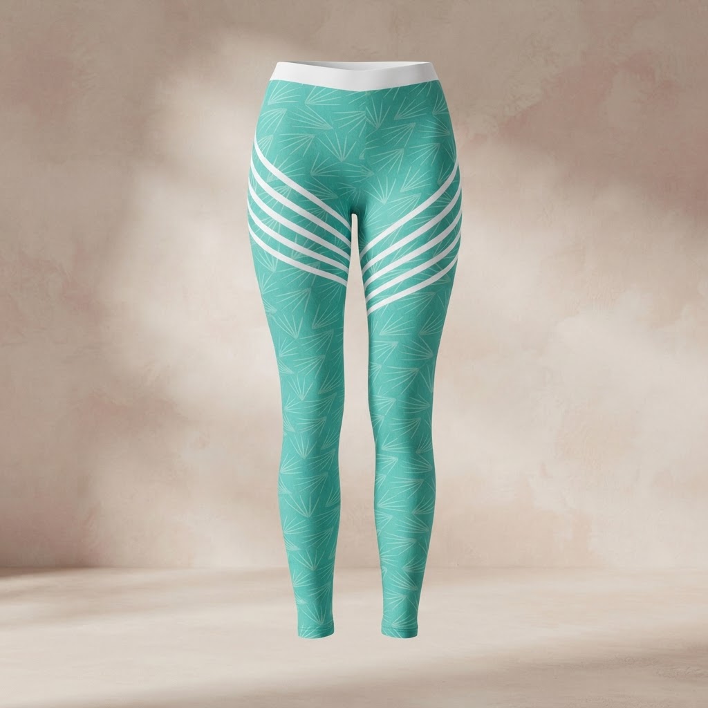 Elegant Turquoise Capri Active Leggings