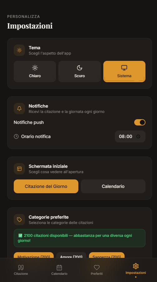 App con menu fisso sul fondo template preview