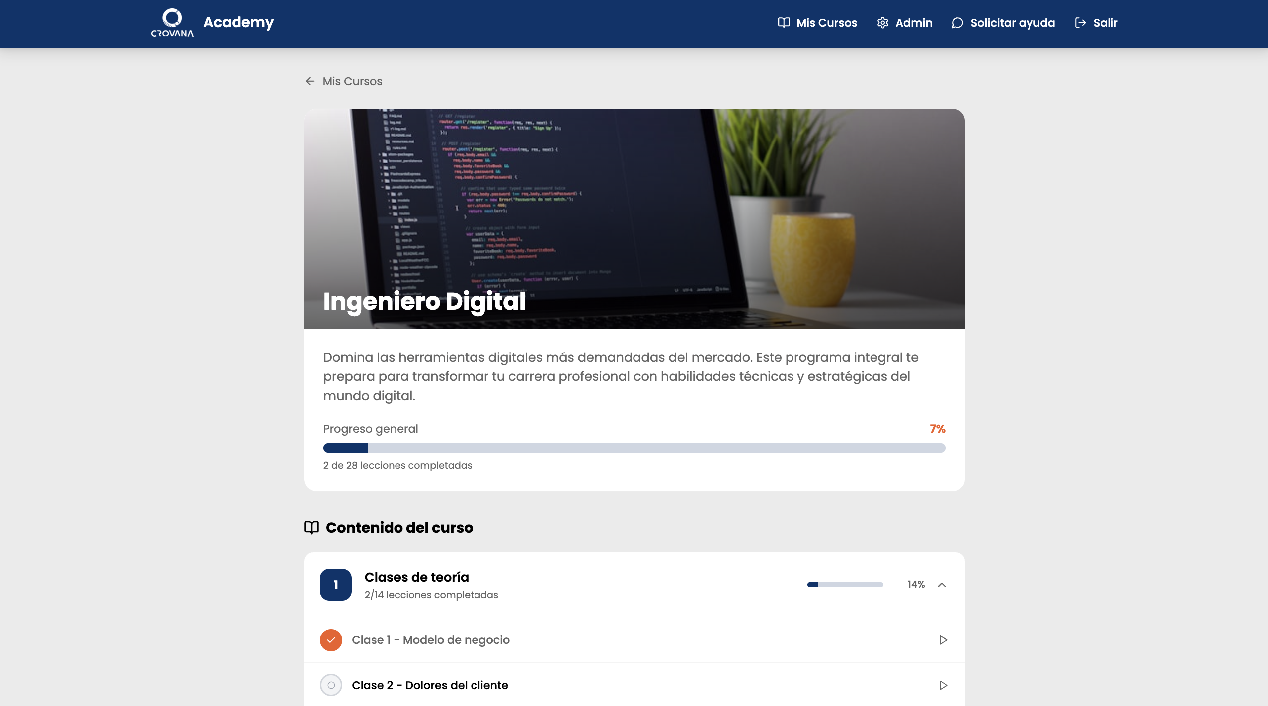Online Academy template preview