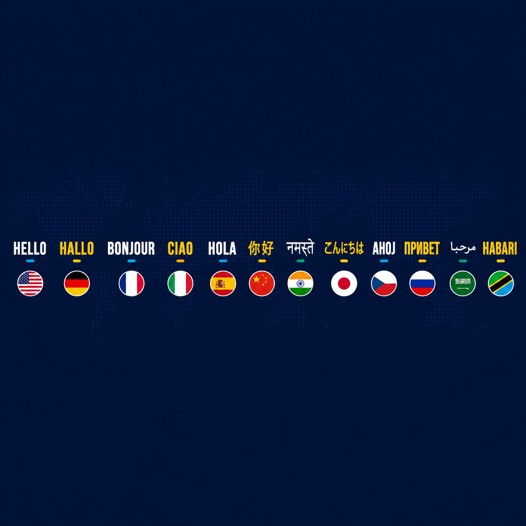 Multilingual greetings banner