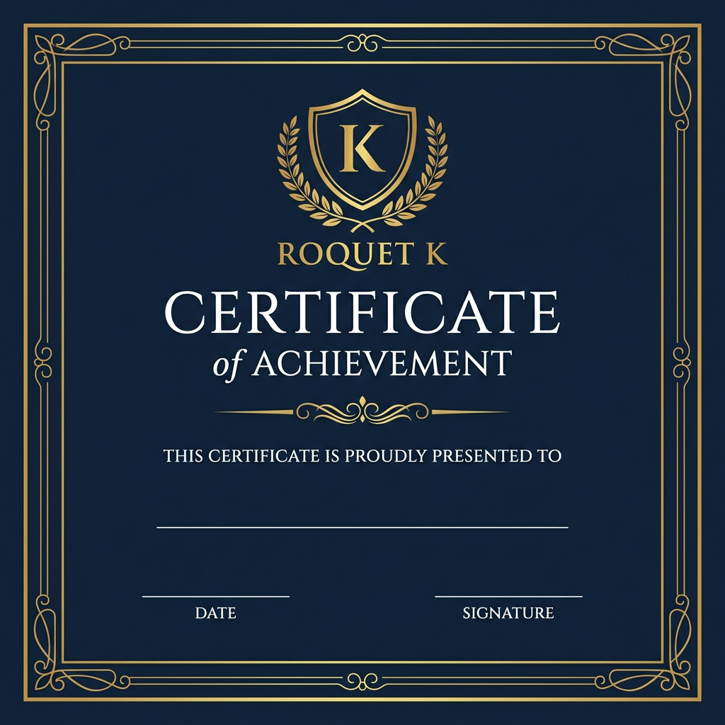 Roquet K Certificate of Achievement