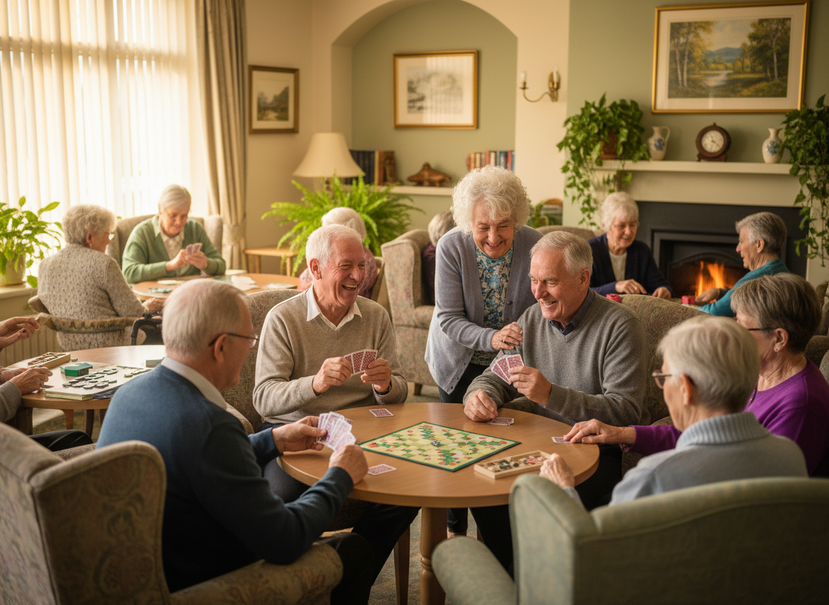 Residents playing games